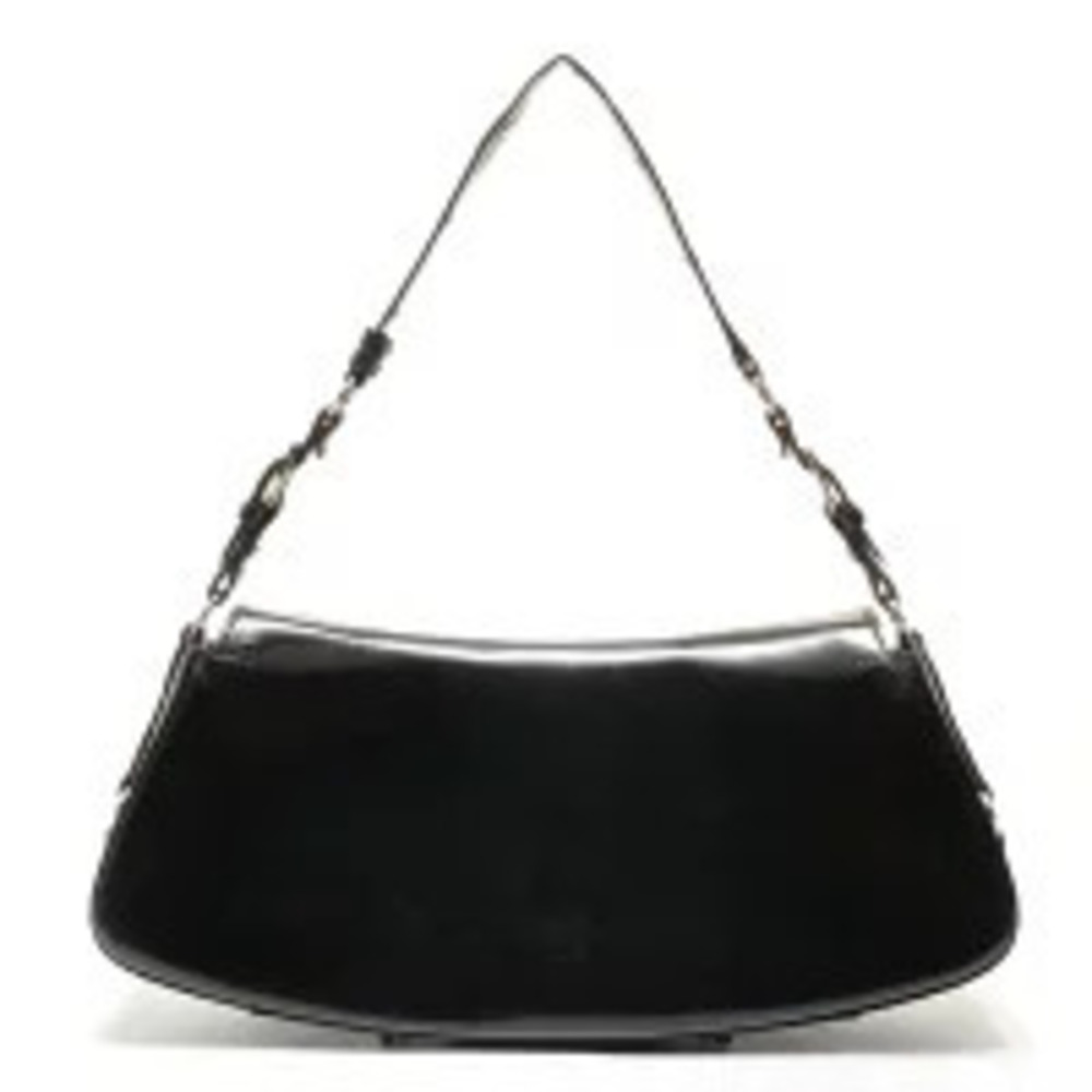 Dior Baguette Christian Hobo Patent Bandage Bag One Vernis Black Shoulder